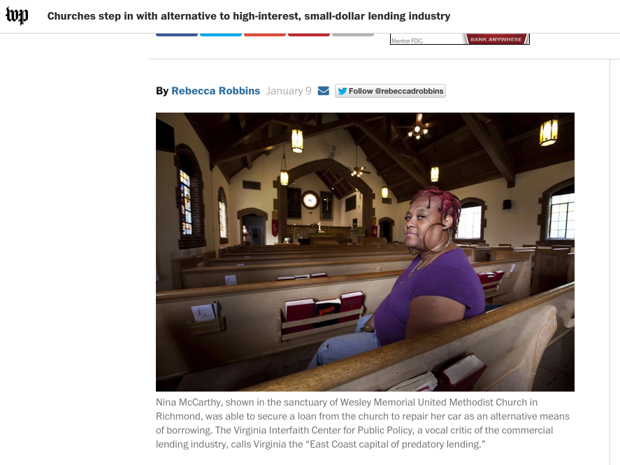 Churches step in with alternative to high-interest, small-dollar lending industry